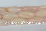 CFG553 15.5 inches 8*20mm carved rice rose quartz beads