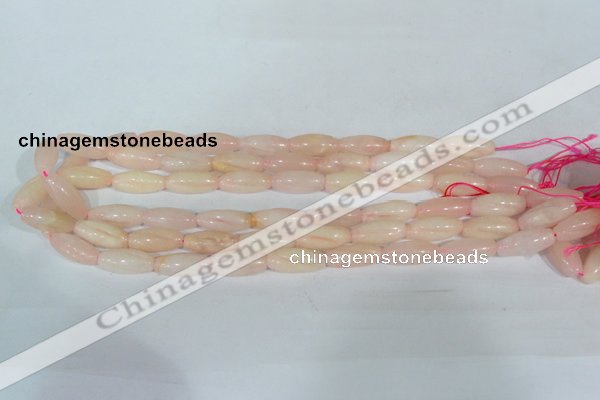 CFG553 15.5 inches 8*20mm carved rice rose quartz beads