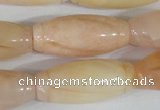 CFG555 15.5 inches 15*35mm carved rice pink aventurine beads