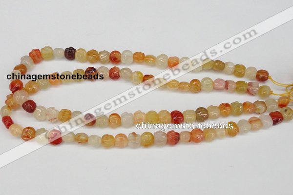 CFG57 15.5 inches 8*10mm carved pig-shaped agate gemstone beads