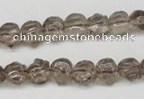 CFG60 15.5 inches 8*10mm carved pig-shaped smoky quartz beads