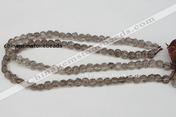 CFG60 15.5 inches 8*10mm carved pig-shaped smoky quartz beads