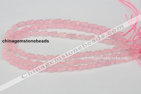 CFG63 15.5 inches 8*13mm carved calabash rose quartz beads