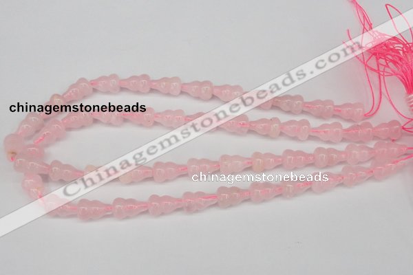 CFG64 15.5 inches 10*16mm carved calabash rose quartz beads