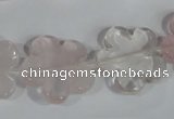 CFG652 15.5 inches 20mm carved flower rose quartz beads