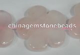 CFG653 15.5 inches 30mm carved flower rose quartz beads