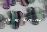 CFG661 15.5 inches 20mm carved flower fluorite gemstone beads