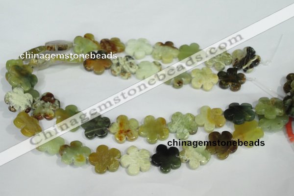 CFG664 15.5 inches 20mm carved flower flower jade beads