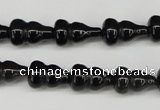 CFG67 15.5 inches 10*15mm carved calabash obsidian gemstone beads