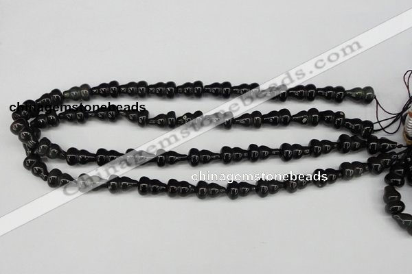 CFG67 15.5 inches 10*15mm carved calabash obsidian gemstone beads