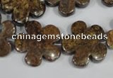 CFG679 15.5 inches 20mm carved flower bronzite gemstone beads