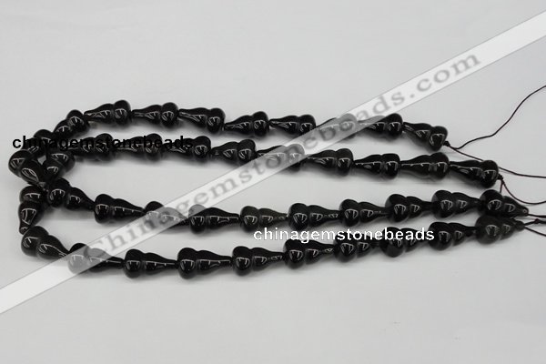 CFG68 15.5 inches 12*20mm carved calabash obsidian gemstone beads