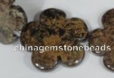 CFG680 15.5 inches 30mm carved flower bronzite gemstone beads