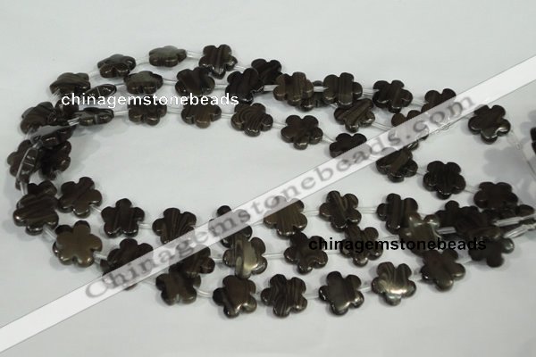 CFG681 15.5 inches 15mm carved flower grain stone beads