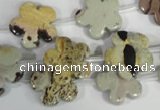 CFG687 15.5 inches 15mm carved flower artistic jasper beads