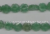 CFG70 15.5 inches 10mm carved flower green aventurine beads