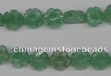 CFG70 15.5 inches 10mm carved flower green aventurine beads