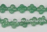 CFG74 15.5 inches 11*11mm carved flower green aventurine beads