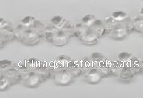 CFG75 15.5 inches 11*11mm carved flower white crystal beads