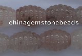 CFG751 15.5 inches 15*20mm carved rice natural pink quartz beads