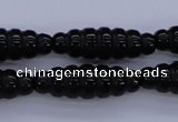 CFG760 15.5 inches 10*30mm carved rice black agate beads