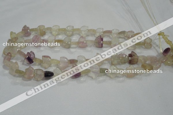 CFG765 15.5 inches 10*15mm carved animal fluorite gemstone beads