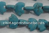 CFG773 15.5 inches 10*15mm carved animal synthetic turquoise beads