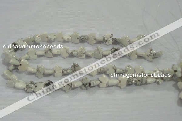 CFG774 15.5 inches 10*15mm carved animal white howlite beads