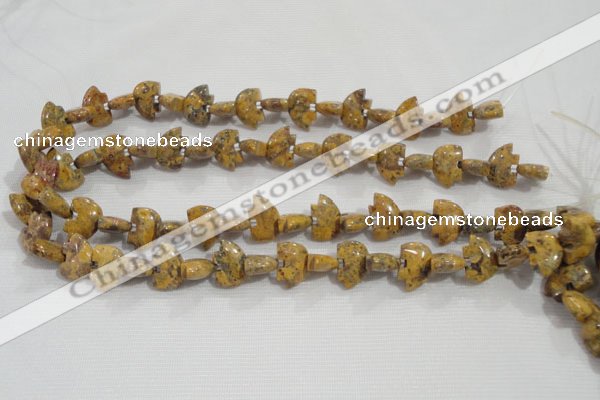 CFG775 15.5 inches 10*15mm carved animal leopard jasper beads