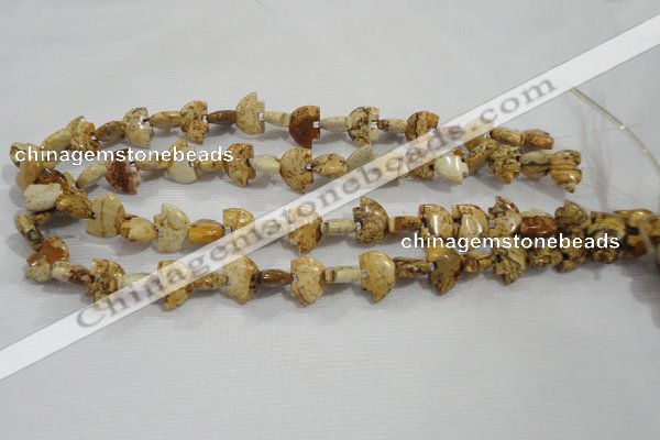 CFG778 15.5 inches 10*15mm carved animal picture jasper beads