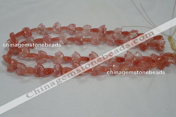 CFG785 15.5 inches 10*15mm carved animal cloudy quartz beads