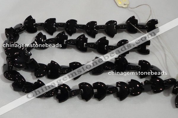 CFG791 12.5 inches 14*18mm carved animal black agate gemstone beads