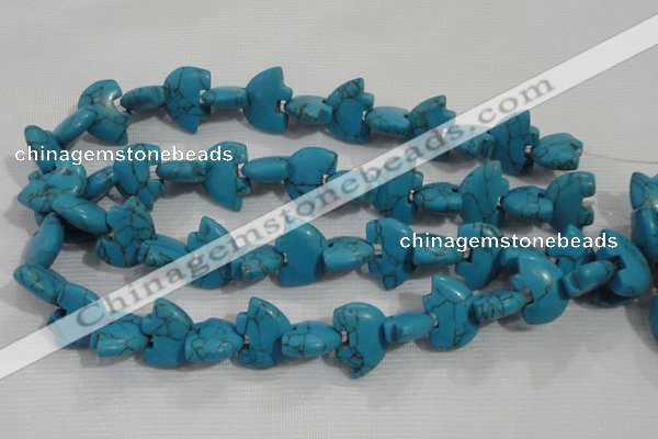 CFG793 12.5 inches 14*18mm carved animal synthetic turquoise beads