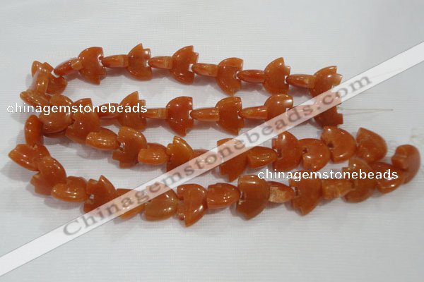 CFG797 12.5 inches 14*18mm carved animal red aventurine beads