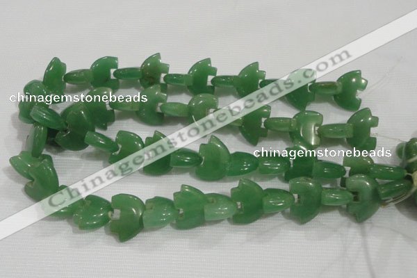 CFG798 12.5 inches 14*18mm carved animal green aventurine beads