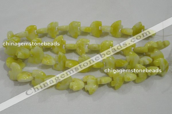 CFG800 12.5 inches 14*18mm carved animal lemon jade beads