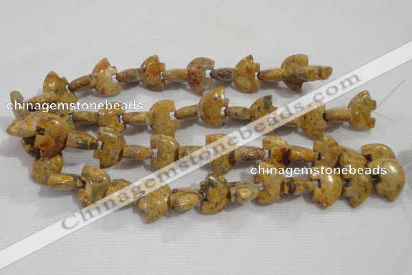 CFG806 12.5 inches 14*18mm carved animal leopard jasper beads