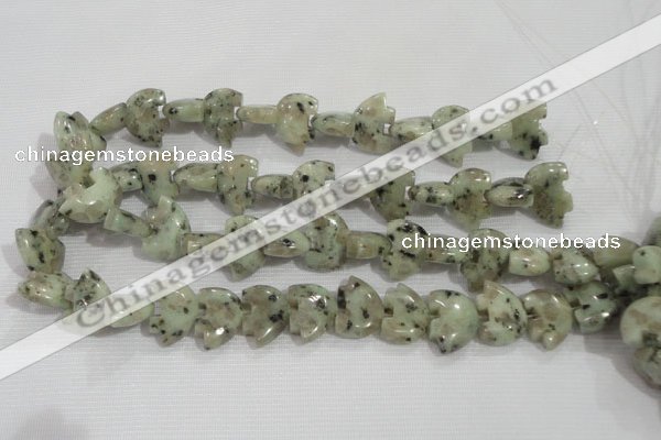 CFG809 12.5 inches 14*18mm carved animal sesame jasper beads