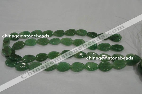 CFG818 12.5 inches 15*20mm carved leaf green aventurine beads wholesale