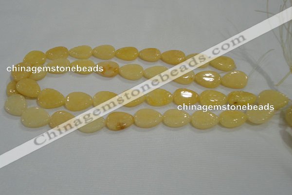 CFG820 12.5 inches 15*20mm carved leaf yellow jade beads wholesale