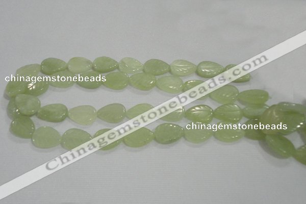 CFG821 12.5 inches 15*20mm carved leaf New jade beads wholesale