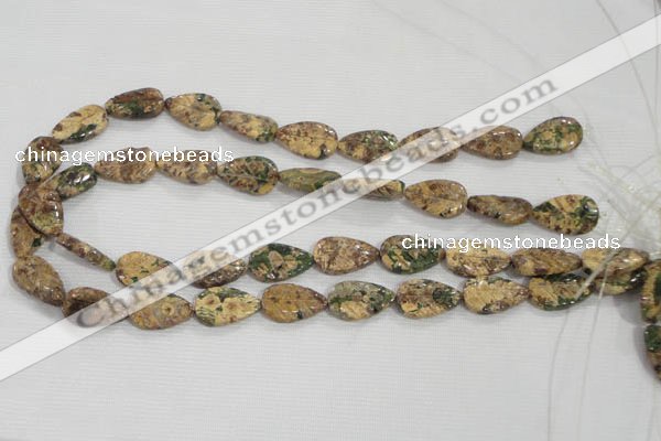 CFG824 12.5 inches 15*20mm carved leaf ocean stone beads wholesale