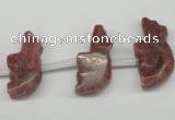 CFG856 Top-drilled 10*23mm carved animal rhodochrosite beads