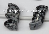 CFG859 Top-drilled 10*20mm carved animal snowflake obsidian beads