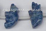 CFG861 Top-drilled 10*20mm carved animal lapis lazuli gemstone beads