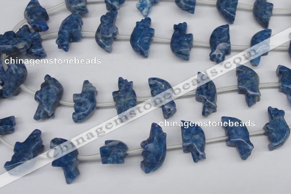 CFG861 Top-drilled 10*20mm carved animal lapis lazuli gemstone beads