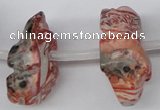 CFG863 Top-drilled 12*18mm carved animal red zebra jasper beads