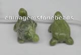 CFG866 Top-drilled 18*27mm carved animal olive jade gemstone beads