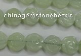 CFG883 15.5 inches 12mm carved flower New jade gemstone beads