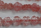 CFG884 15.5 inches 12mm carved flower cherry quartz beads